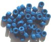 50 6x9mm Opaque Medium Blue Glass Crow Beads